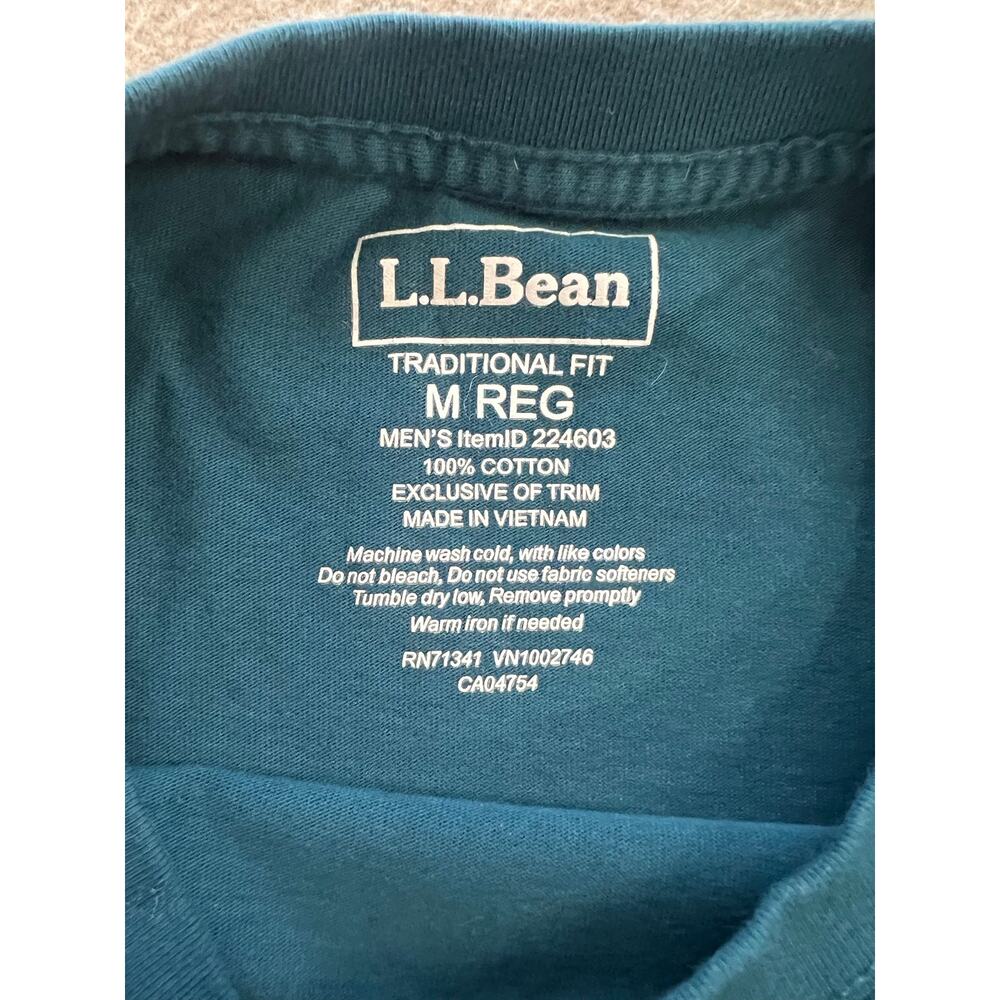 L.L. Bean Set Of 2 Men's Carefree Unshrinkable T-Shirt Traditional Fit Medium - Picture 4 of 8